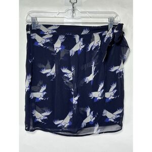 ZARA‎ BASIC Eagle Navy Blue And white Wrapover Skirt Size Small Outdoors EUC